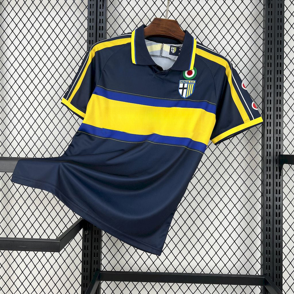 Jersey Parma Retrô 1999/00 Away Azul e Amarela
