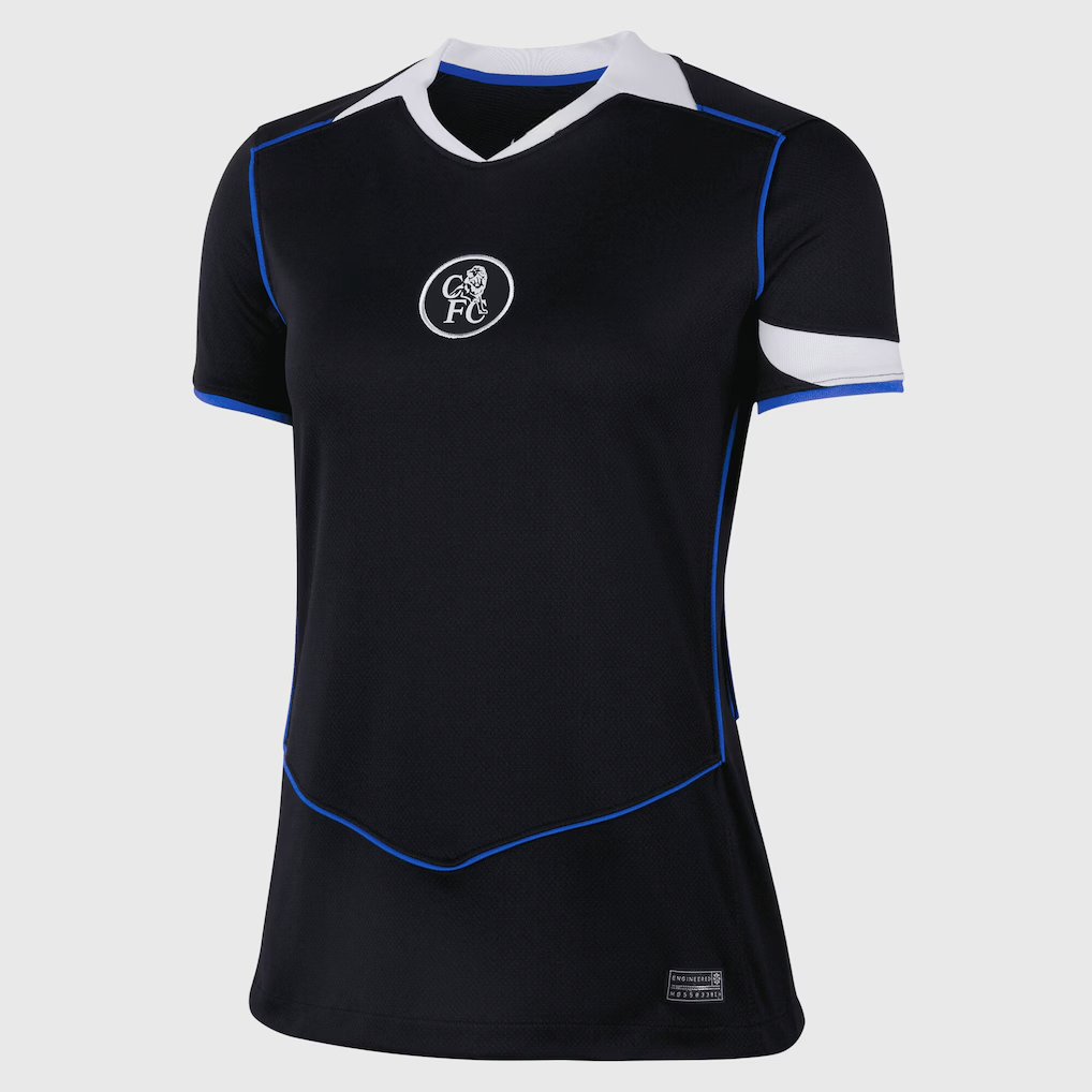 Jersey Chelsea Femenino 25/26 Third black womens jersey with Nike swoosh