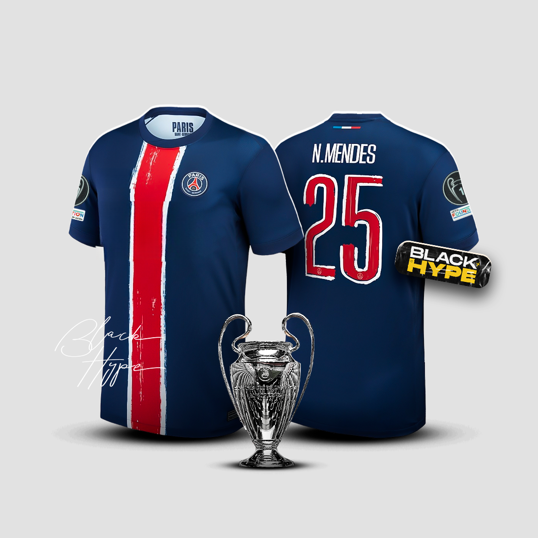 Jersey Nuno Mendes PSG 24/25 Home - Champions League